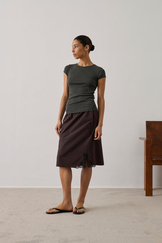 Jupe Houna - Marron Foncé - Coton - Femme