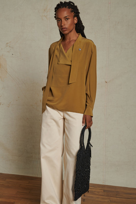 Pantalon Alissio - Craie - Coton - Femme