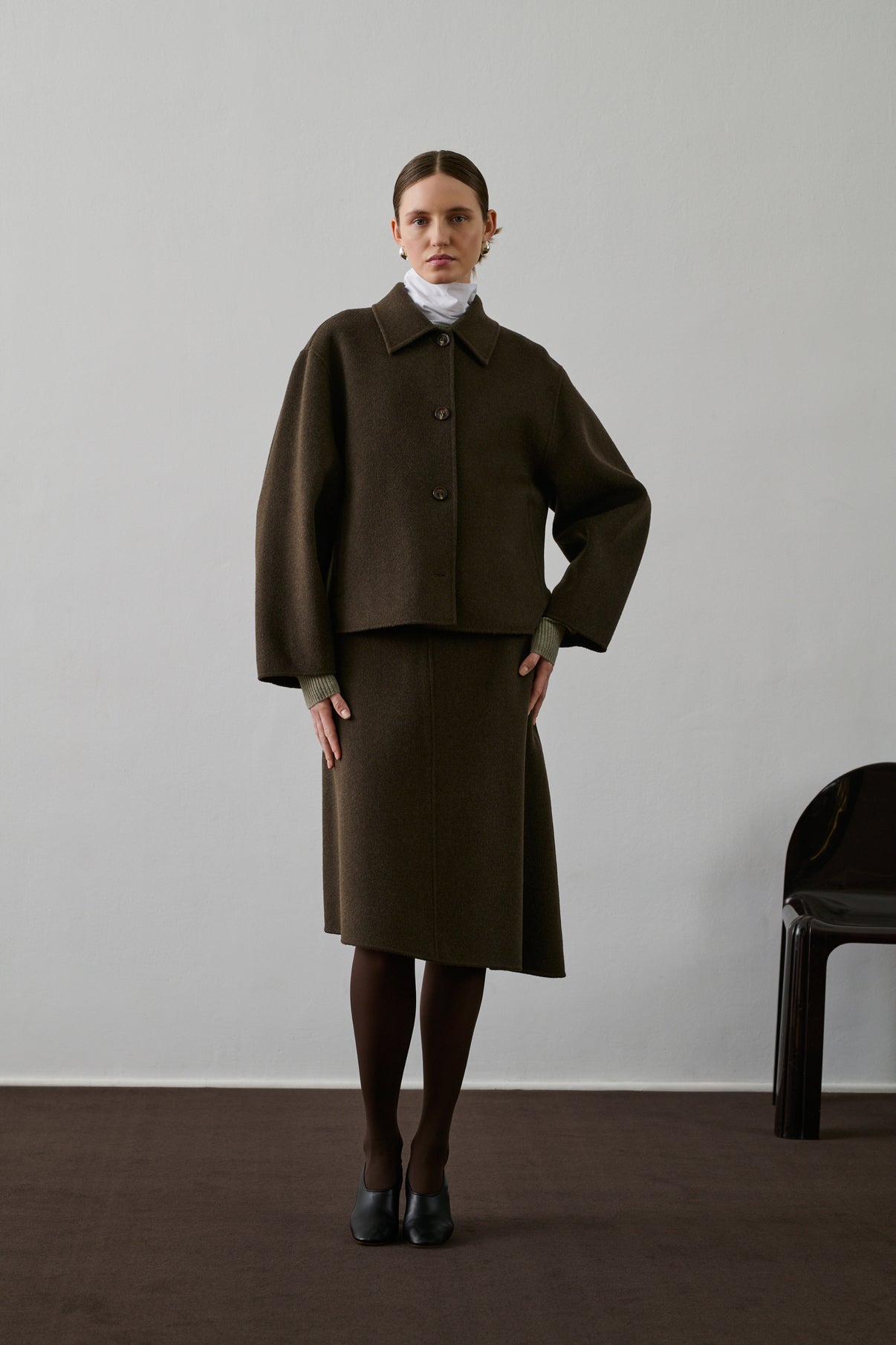 Manteau Gyoda - Kaki Brun - Laine - Femme vue 5