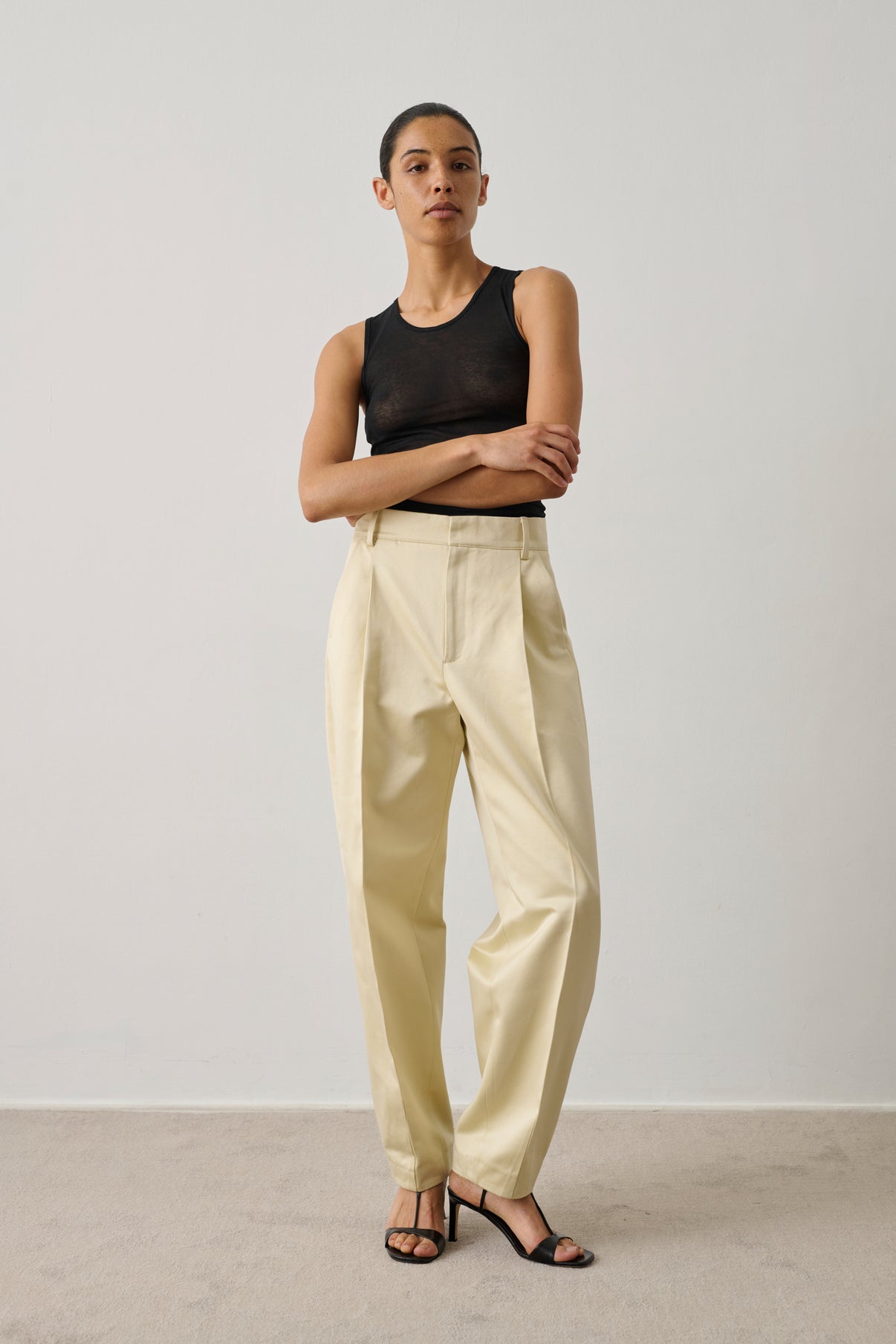 Pantalon Graham - Crème - Coton - Femme vue 1