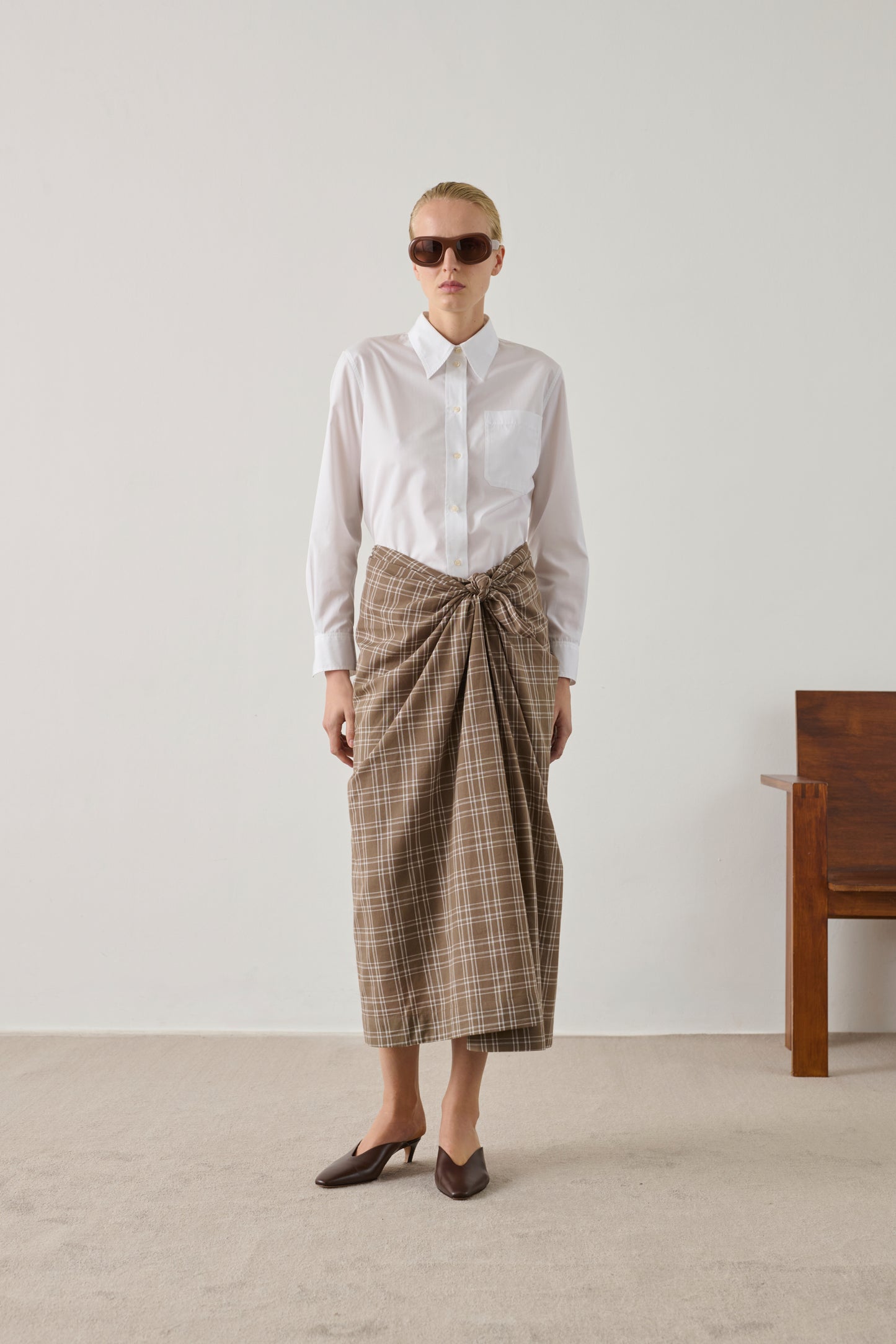 Jupe Goa - Marron Glacé/Écru - Coton - Femme