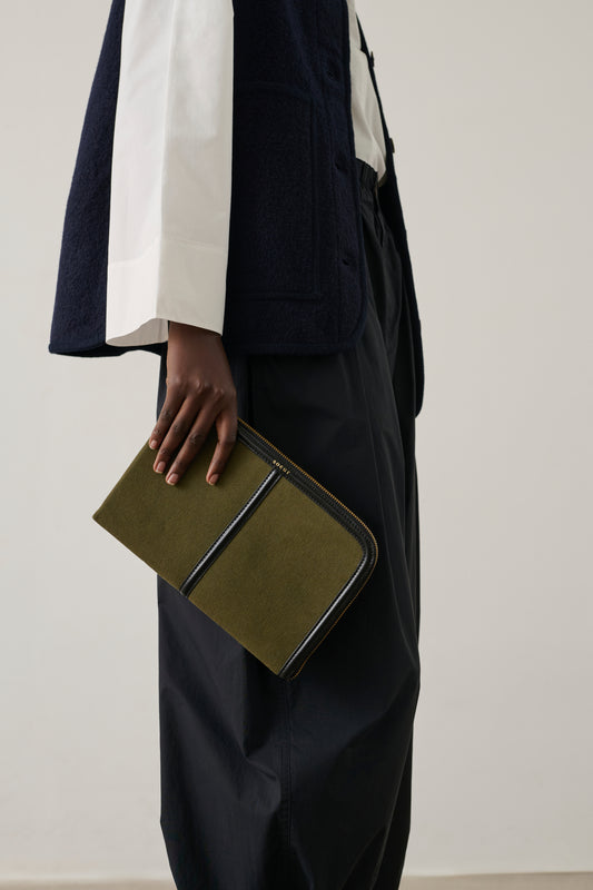 Pochette Doces - Kaki/Noir - Coton - Femme